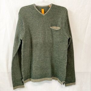 Vertical Robert Compstock Mens 3-D Knit V-Neck Sweater Pullover Wool Blend Med‎